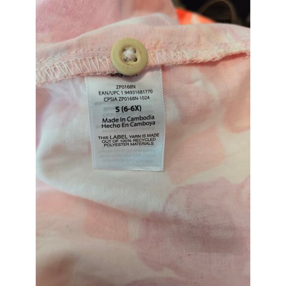 Zac Posen - Zac Kids Girls Orange Pink Floral Tiered Skirt Pockets Girls Dress 6 - Picture 3 of 3